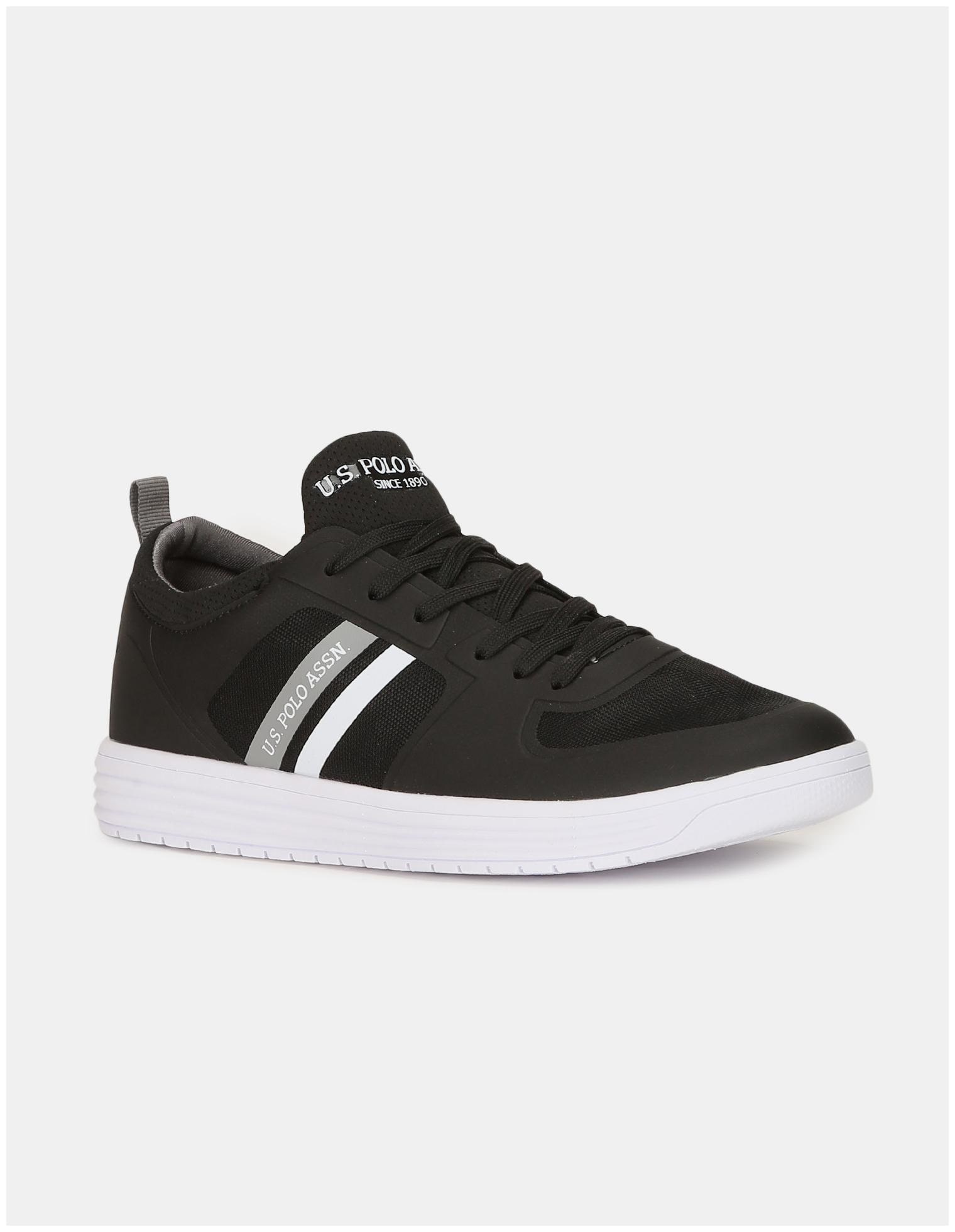 

U S Polo Assn Black Knit Panel Round Toe Sneakers Men Black Slip-On Sneakers - 2532011805