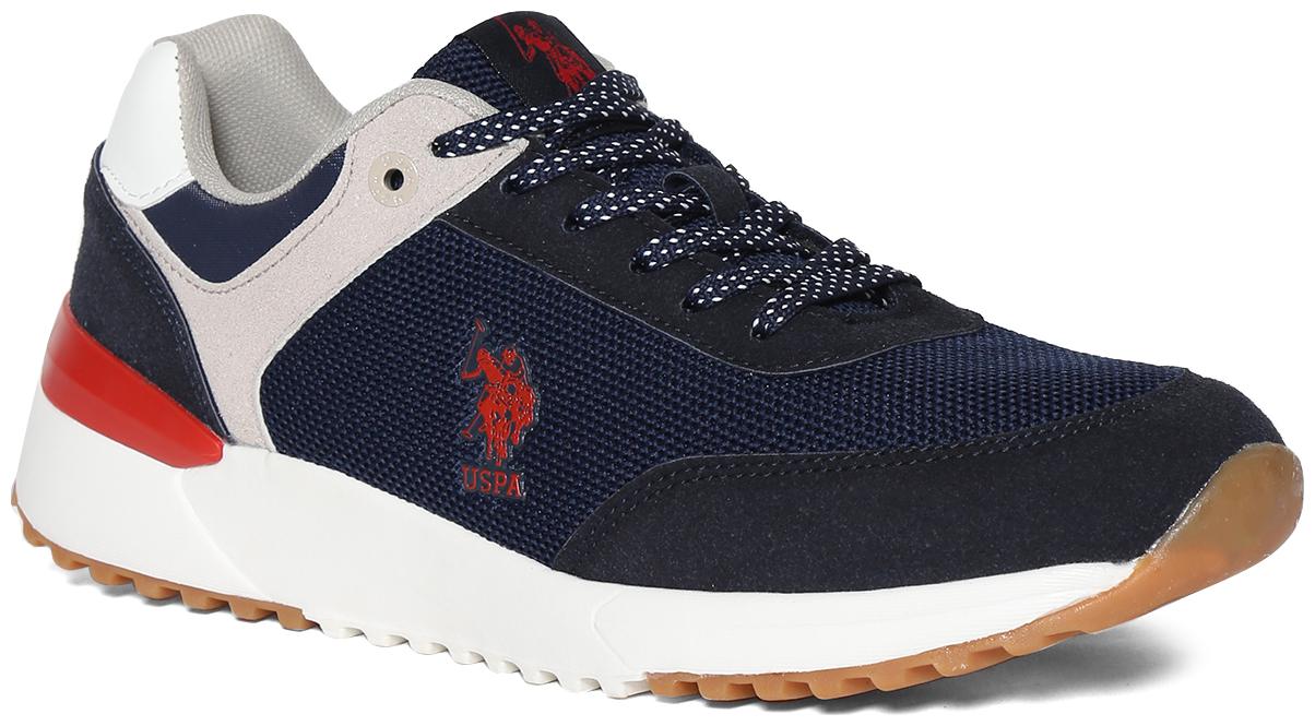 

U S Polo Assn Blue Mid Top Panelled Sneakers Men Blue Sneakers