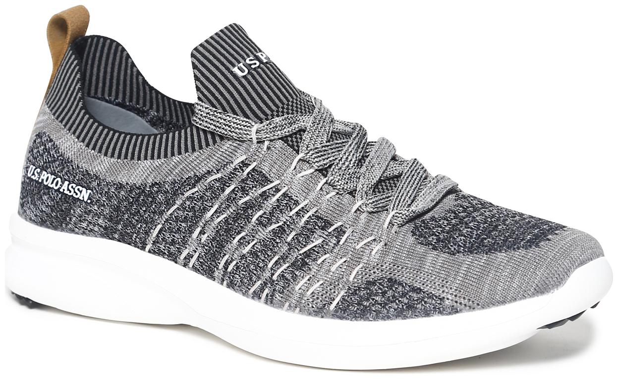 

U S Polo Assn Grey Knit Upper Patterned Sneakers Men Grey Slip-On Sneakers - 2531924907