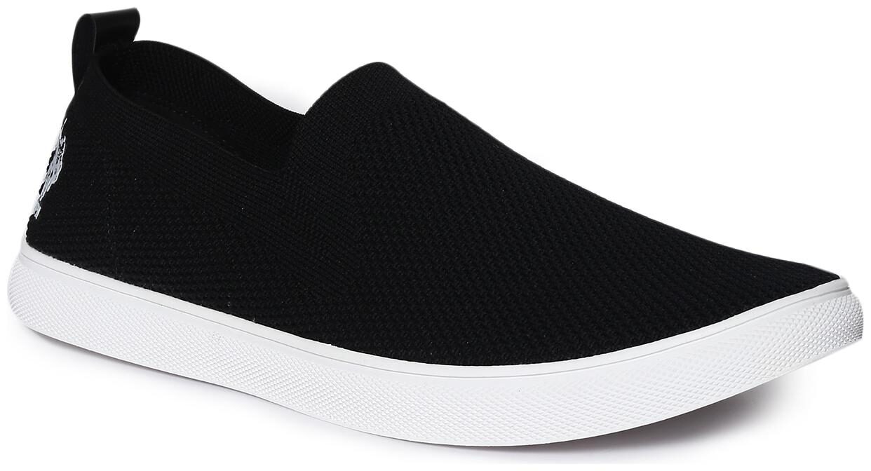 

U S Polo Assn Men Black Casual Shoes - BLACK TEXTURED KNIT SLIP ON SHOES - 2531828605