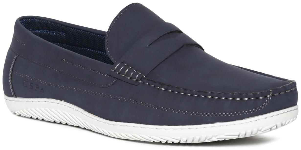 

U S Polo Assn Men Blue Loafers - BLUE ROUND TOE PENNY LOAFERS - 2531916879