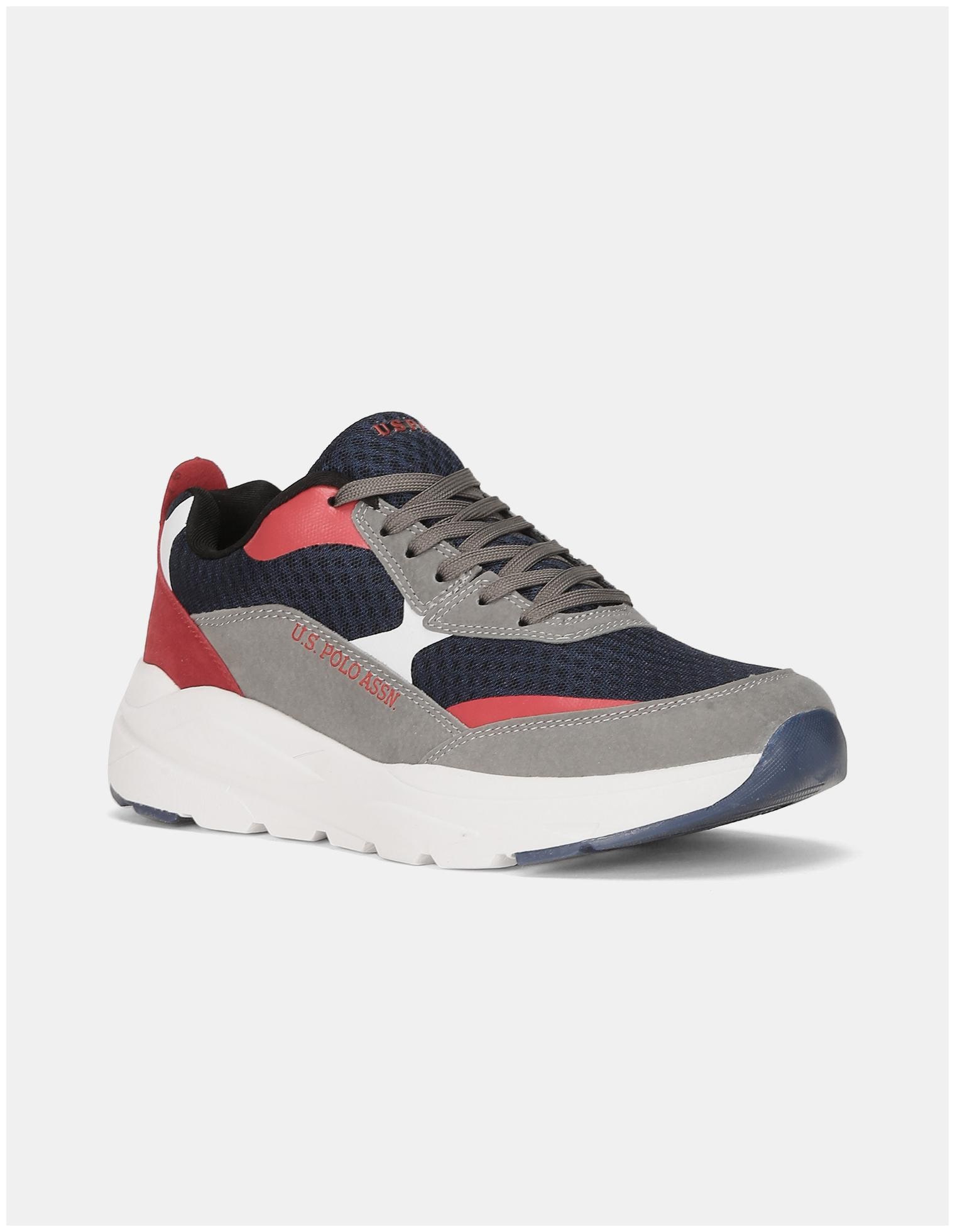 

U S Polo Assn Blue And Grey Colour Block Knit Sneakers Men Blue Slip-On Sneakers - 2532001979