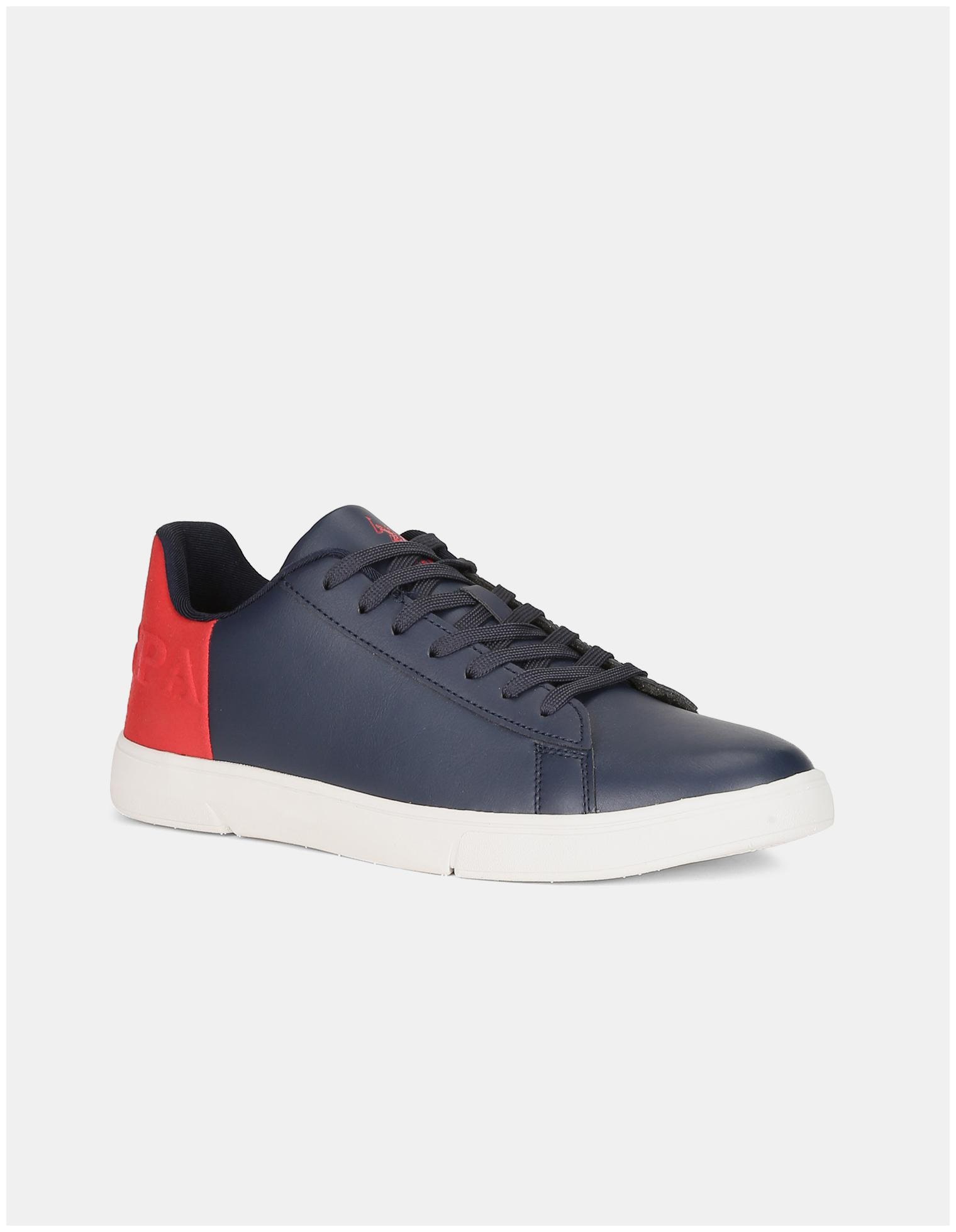 

U S Polo Assn Men Navy And Red Round Toe Colour Block Sneakers Men Blue Slip-On Sneakers