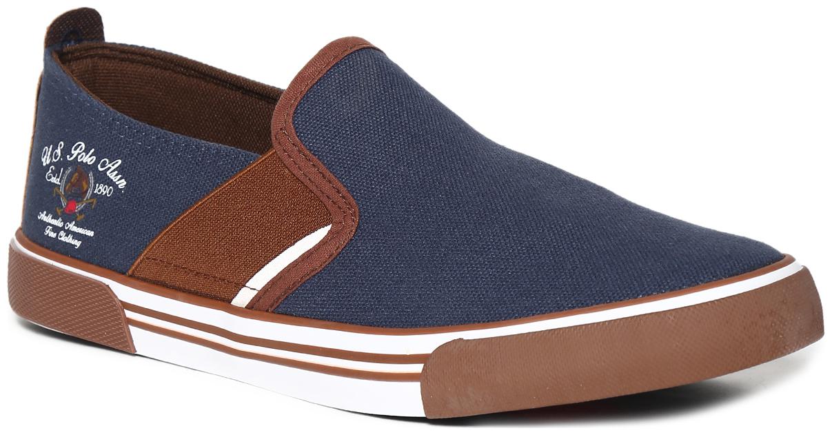 

U S Polo Assn Men Blue Casual Shoes - BLUE COLOUR BLOCK CANVAS SLIP ON SHOES - 2531918879