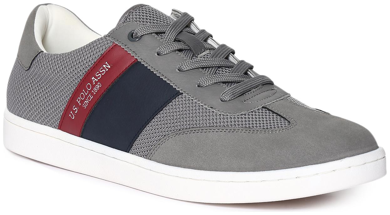 

U S Polo Assn Grey Mesh Panel Low Top Sneakers Men Grey Sneakers