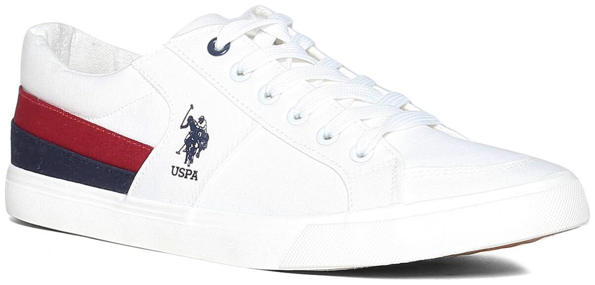 

U S Polo Assn Canvas Lace Up Sneakers Men White Classic Sneakers - 2531910312