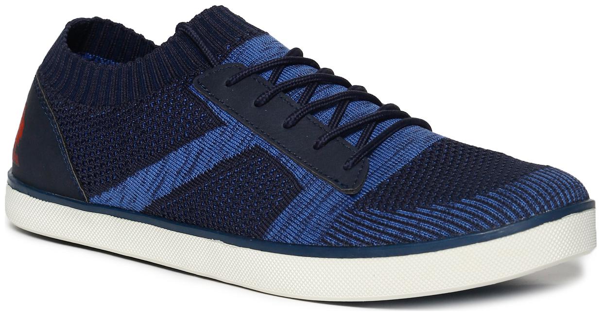 

U S Polo Assn Blue Mesh Knit Lace Up Sneakers Men Blue Classic Sneakers - 2531942489