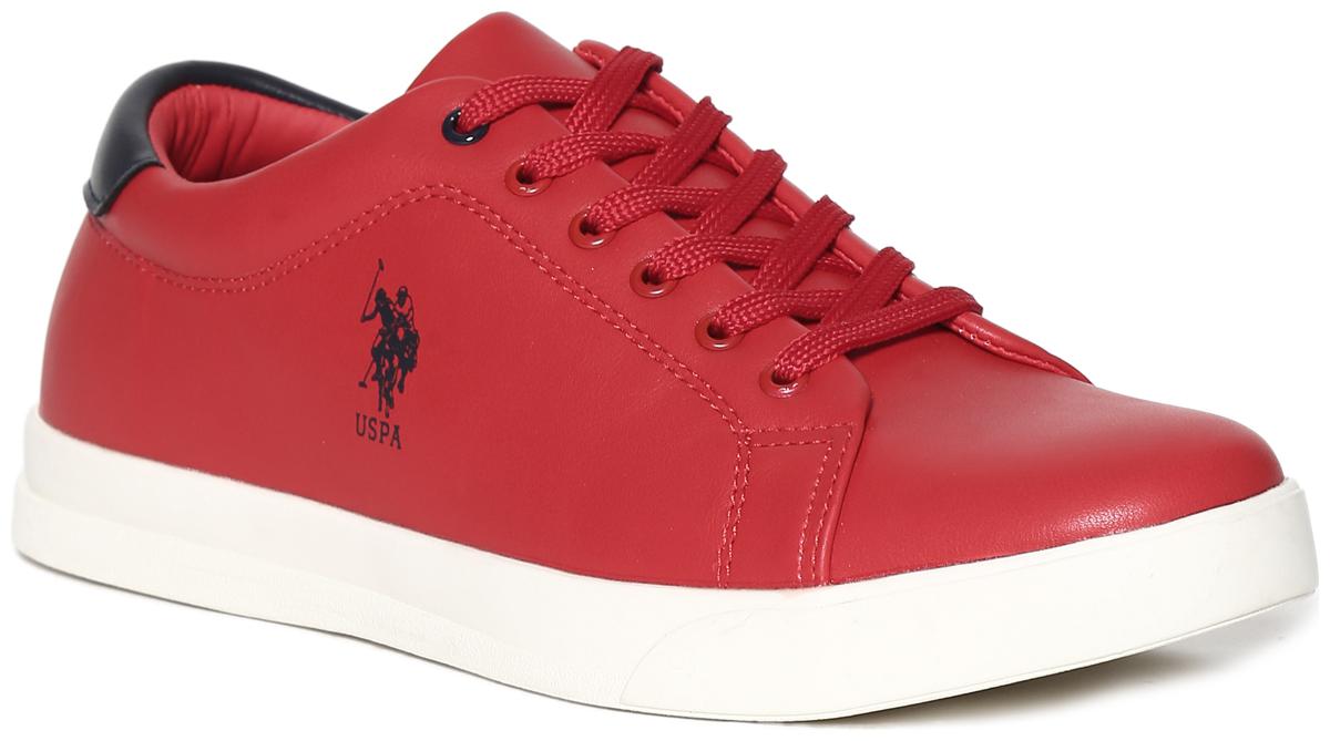 

U S Polo Assn Red Round Toe Low Top Sneakers Men Red Sneakers