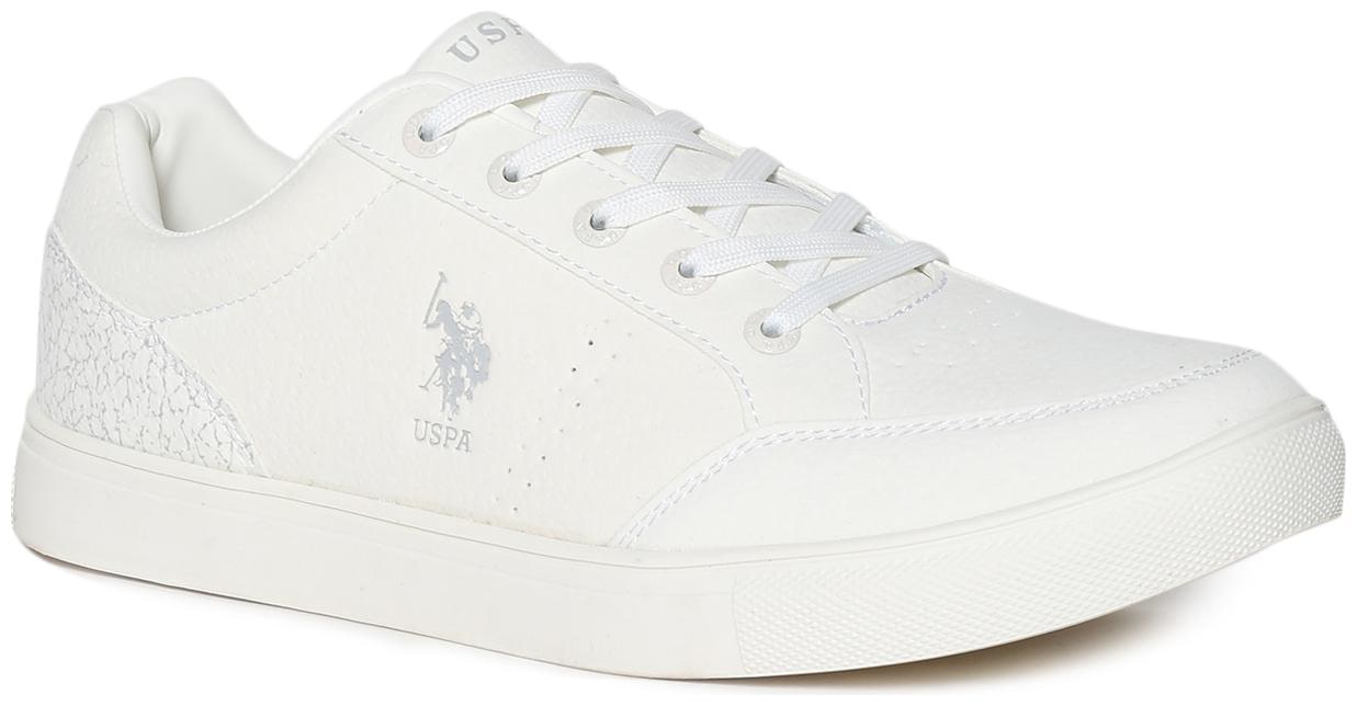 

U S Polo Assn White Printed Panel Low Top Sneakers Men White Slip-On Sneakers - 2531941012