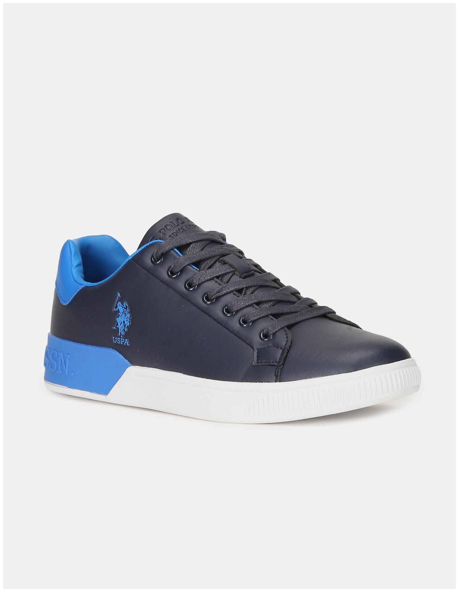

U S Polo Assn Blue Contrast Sole Panelled Sneakers Men Blue Sneakers