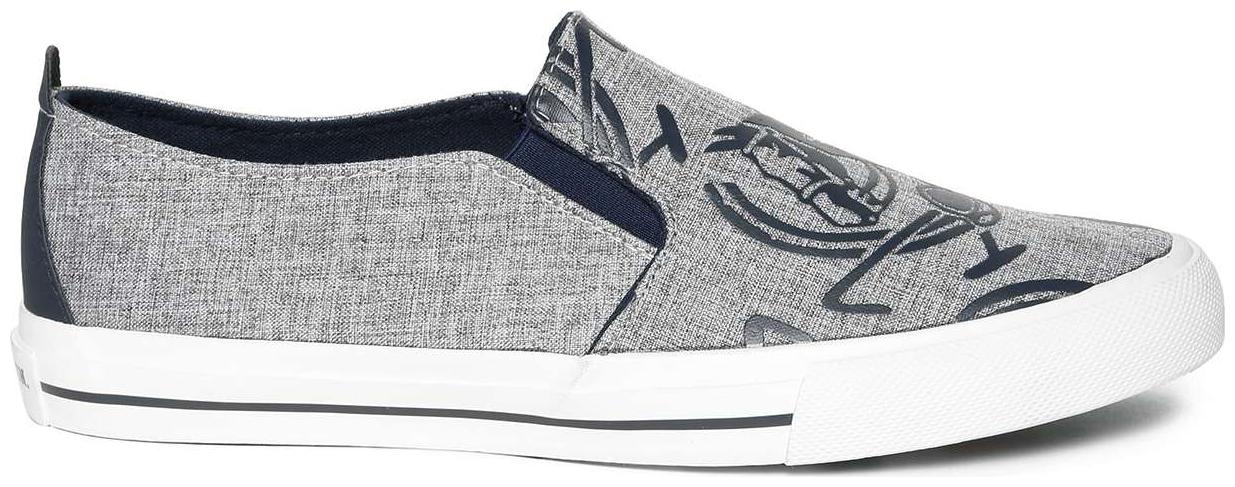 

U S Polo Assn Grey Canvas Printed Canvas Slip On Shoes