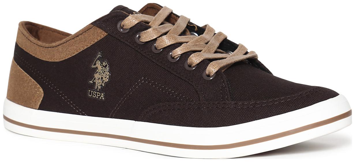 

U S Polo Assn Brown Round Toe Panelled Sneakers Men Brown Classic Sneakers - 2531943229