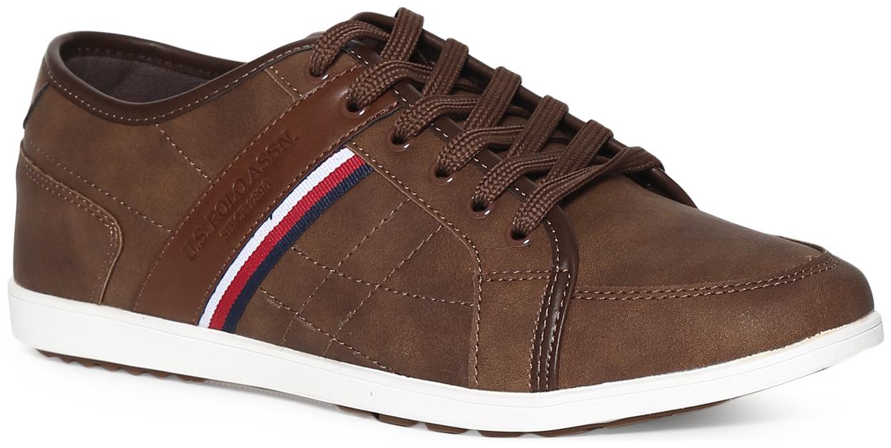 

U S Polo Assn Brown Panelled Mid Top Sneakers Men Brown Classic Sneakers - 2531914129