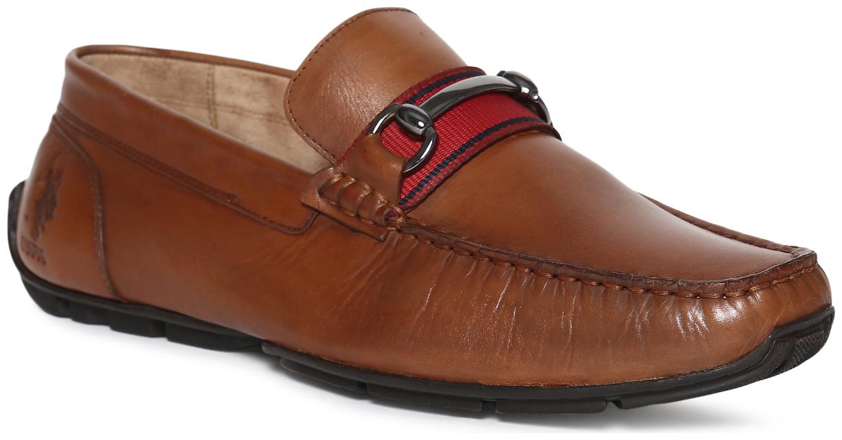

U S Polo Assn Men Brown Loafers - BROWN HORSEBIT LEATHER LOAFERS - 2531943919