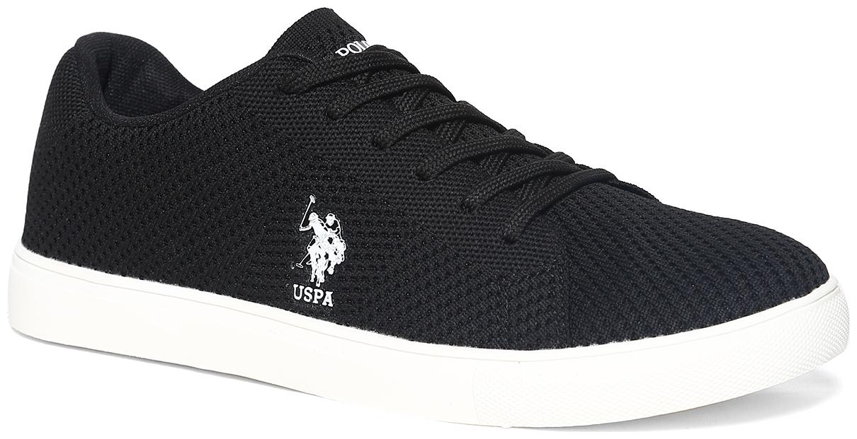 

U S Polo Assn Black Mesh Upper Mid Top Sneakers Men Black Classic Sneakers - 2531929805