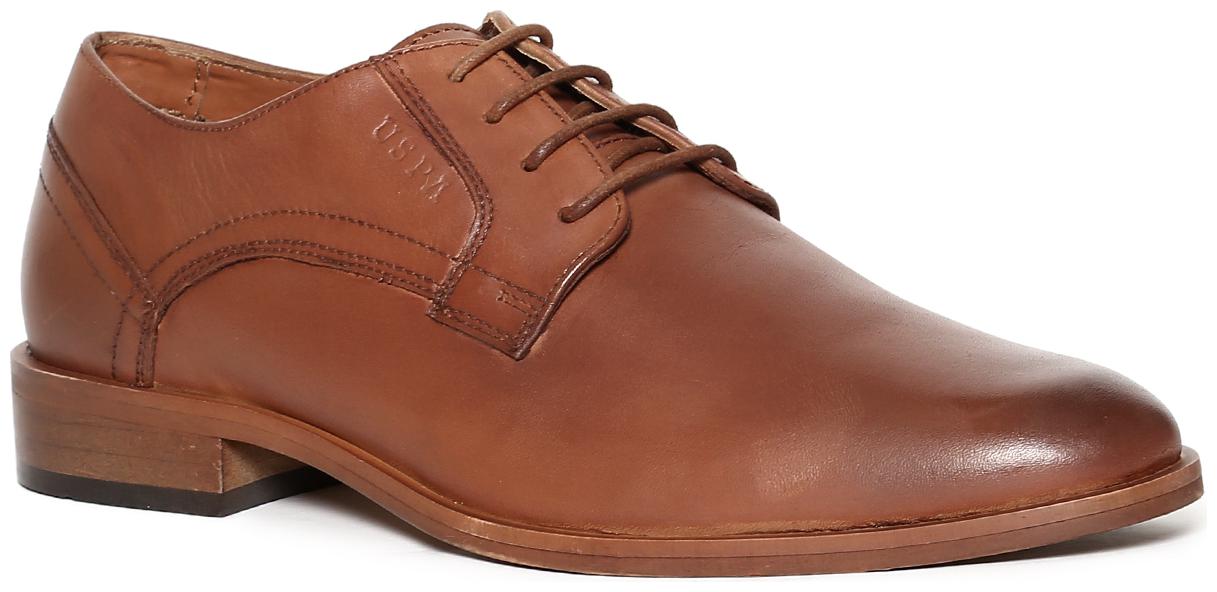 

U S Polo Assn Men Brown Casual Shoes - ROUND TOE LEATHER DERBY SHOES - 2531828819