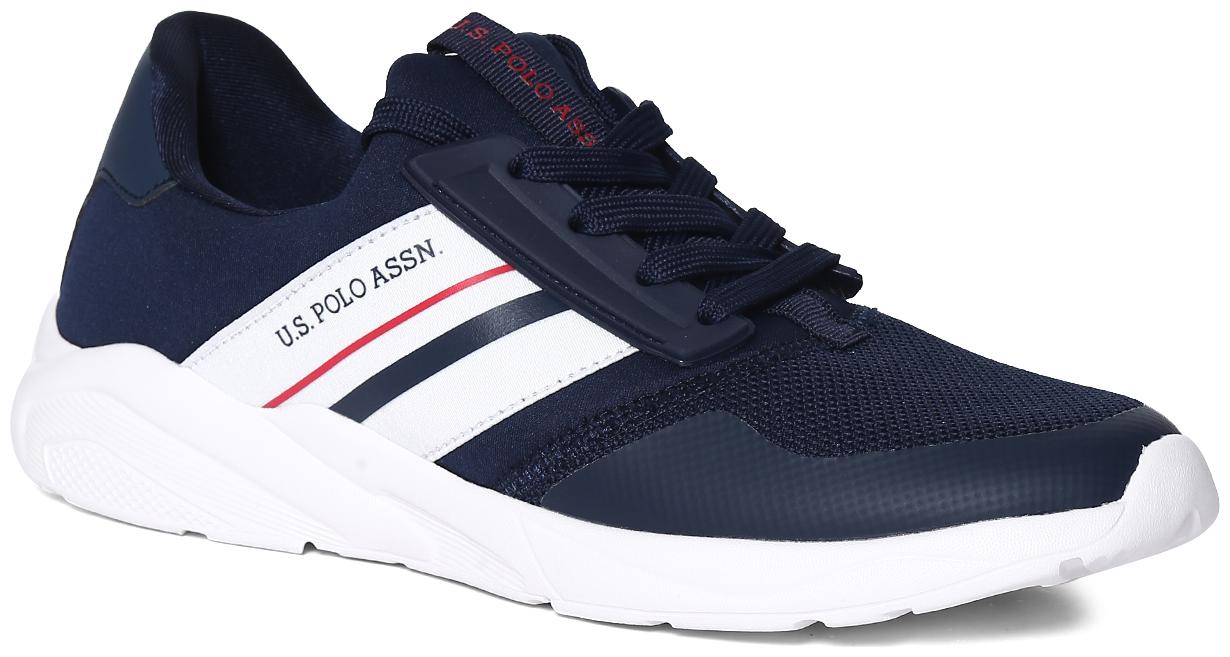 

U S Polo Assn Blue Round Toe Mesh Knit Sneakers Men Blue Classic Sneakers - 2531924279
