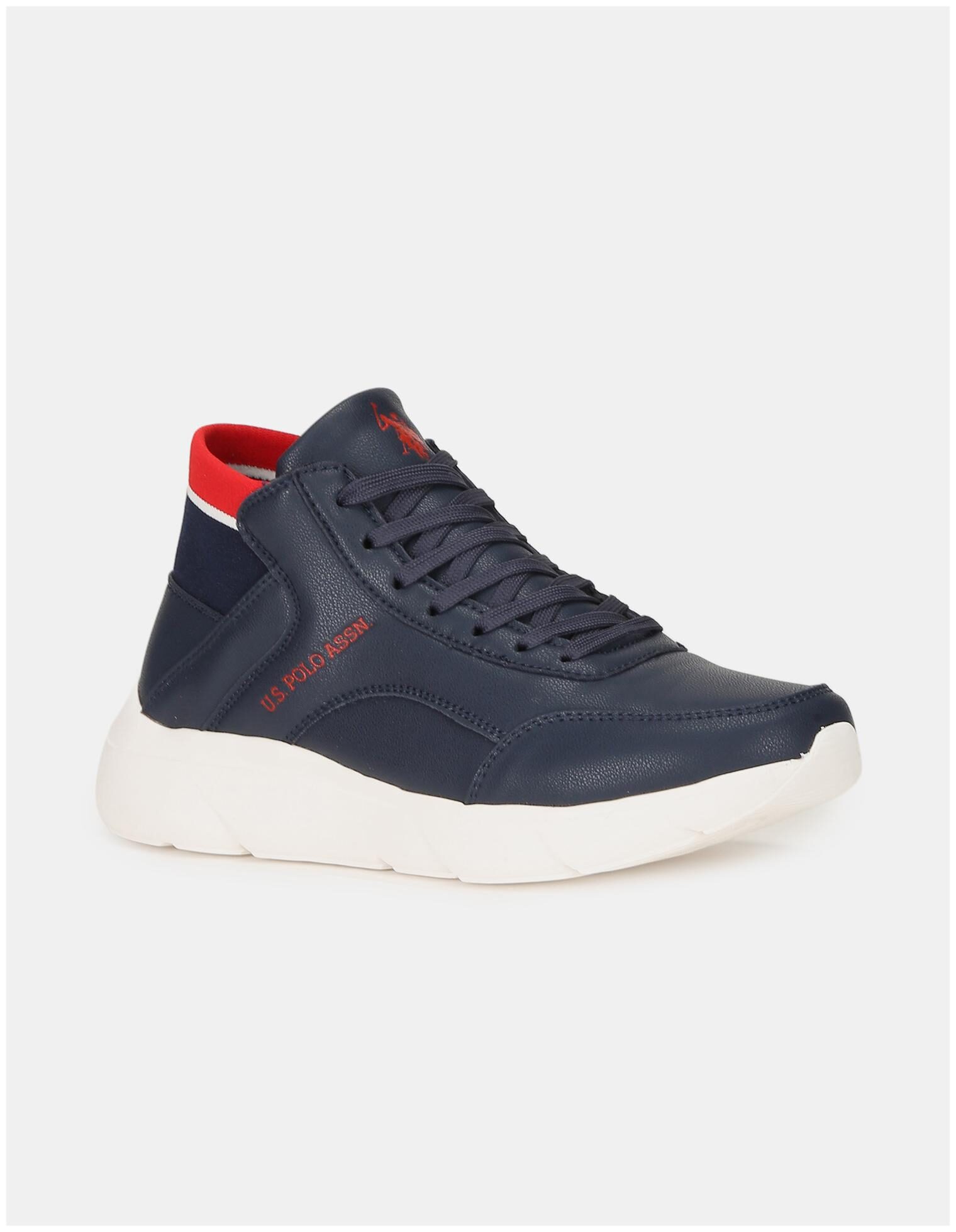 

U S Polo Assn Blue Contrast Sole High Top Sneakers Men Blue Sneakers