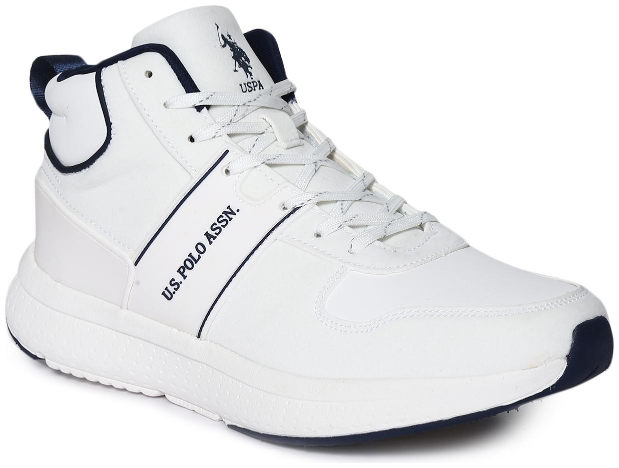

U S Polo Assn White High Top Panelled Sneakers Men White Sneakers