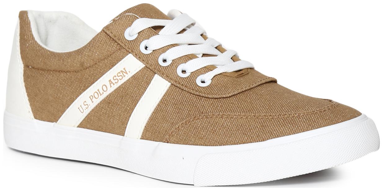 

U S Polo Assn Brown Low Top Contrast Sole Sneakers Men Brown Sneakers