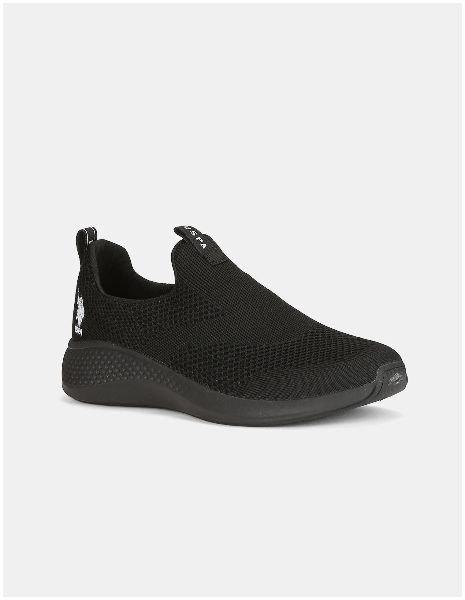 

U S Polo Assn Men Black Patterned Knit Active Slip On Shoes