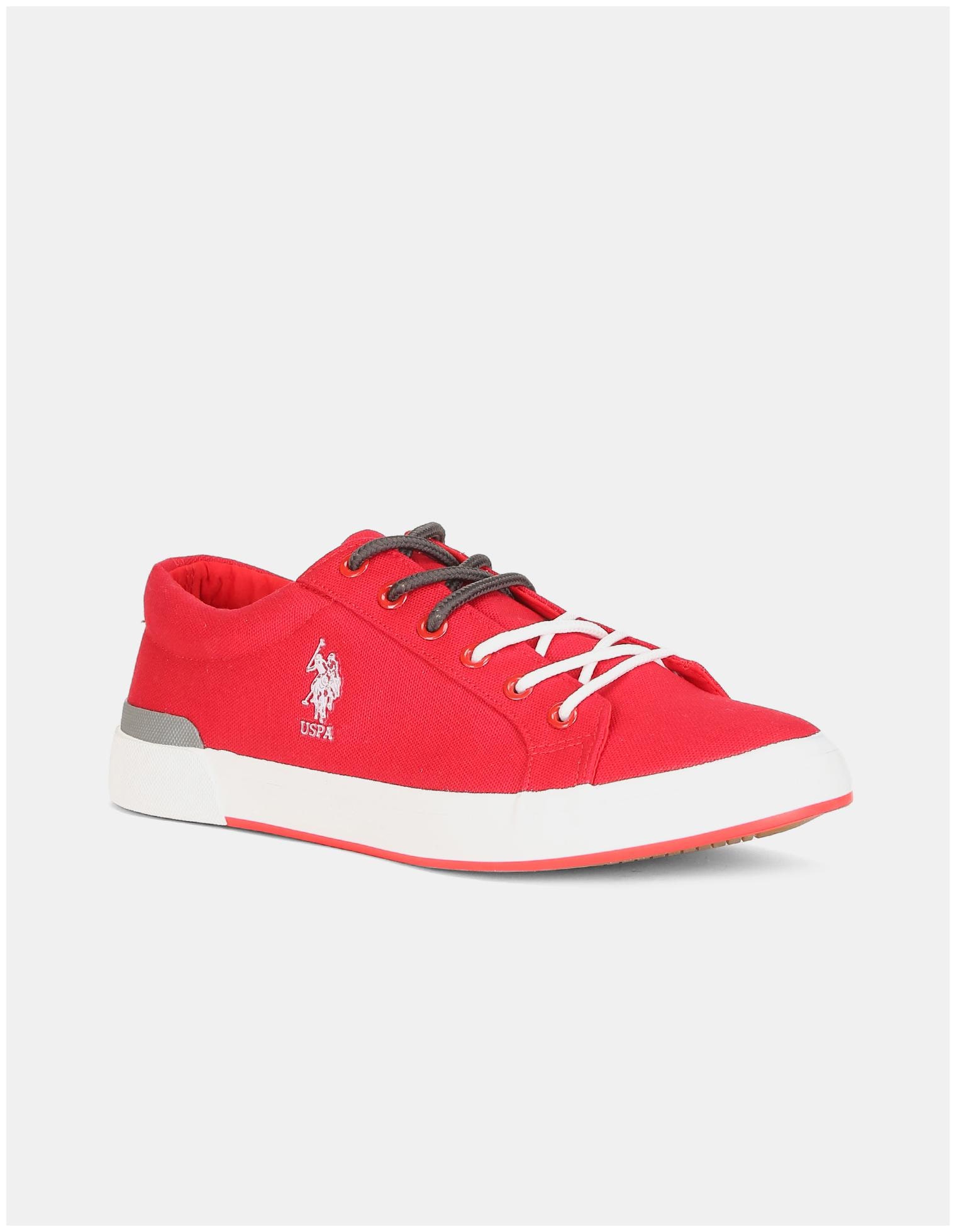

U S Polo Assn Red Contrast Sole Canvas Sneakers Men Red Slip-On Sneakers - 2532001243