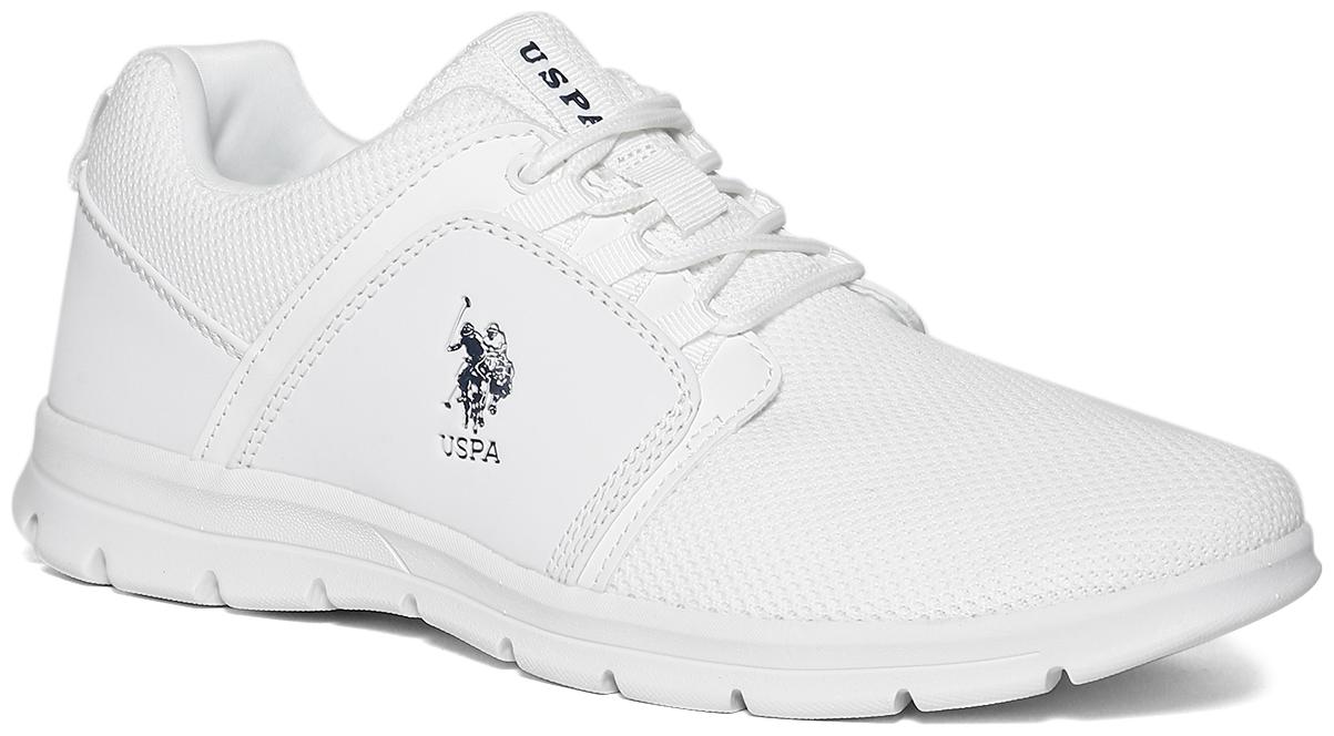 

U S Polo Assn White Mesh Upper Round Toe Sneakers Men White Classic Sneakers - 2531924812