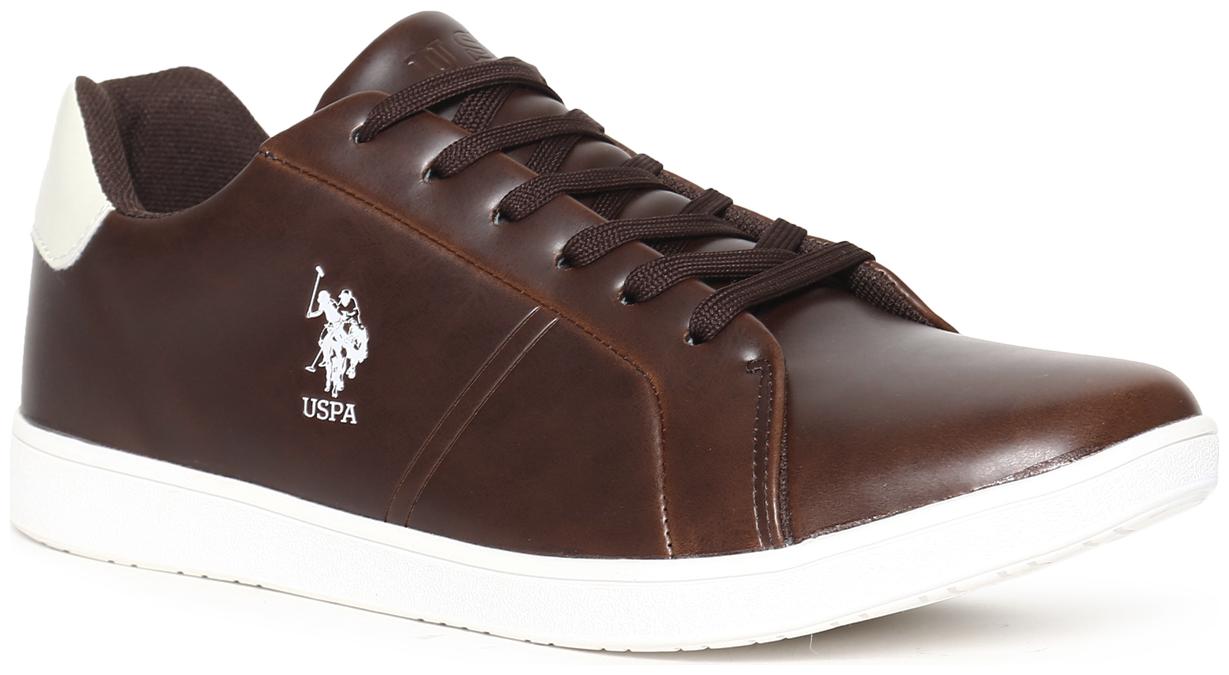 

U S Polo Assn Brown Round Toe Lace Up Sneakers Men Brown Sneakers