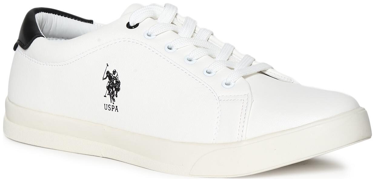 

U S Polo Assn White Low Top Lace Up Sneakers Men White Sneakers