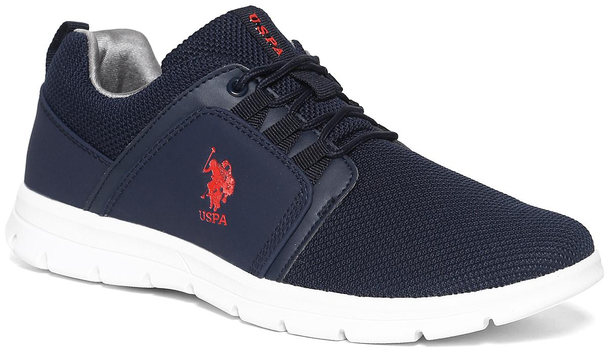 

U S Polo Assn Blue Mesh Knit Panelled Sneakers Men Blue Sneakers