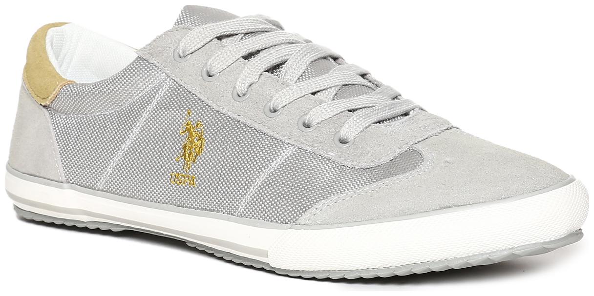

U S Polo Assn Knit Upper Low Top Sneakers Men Grey Sneakers