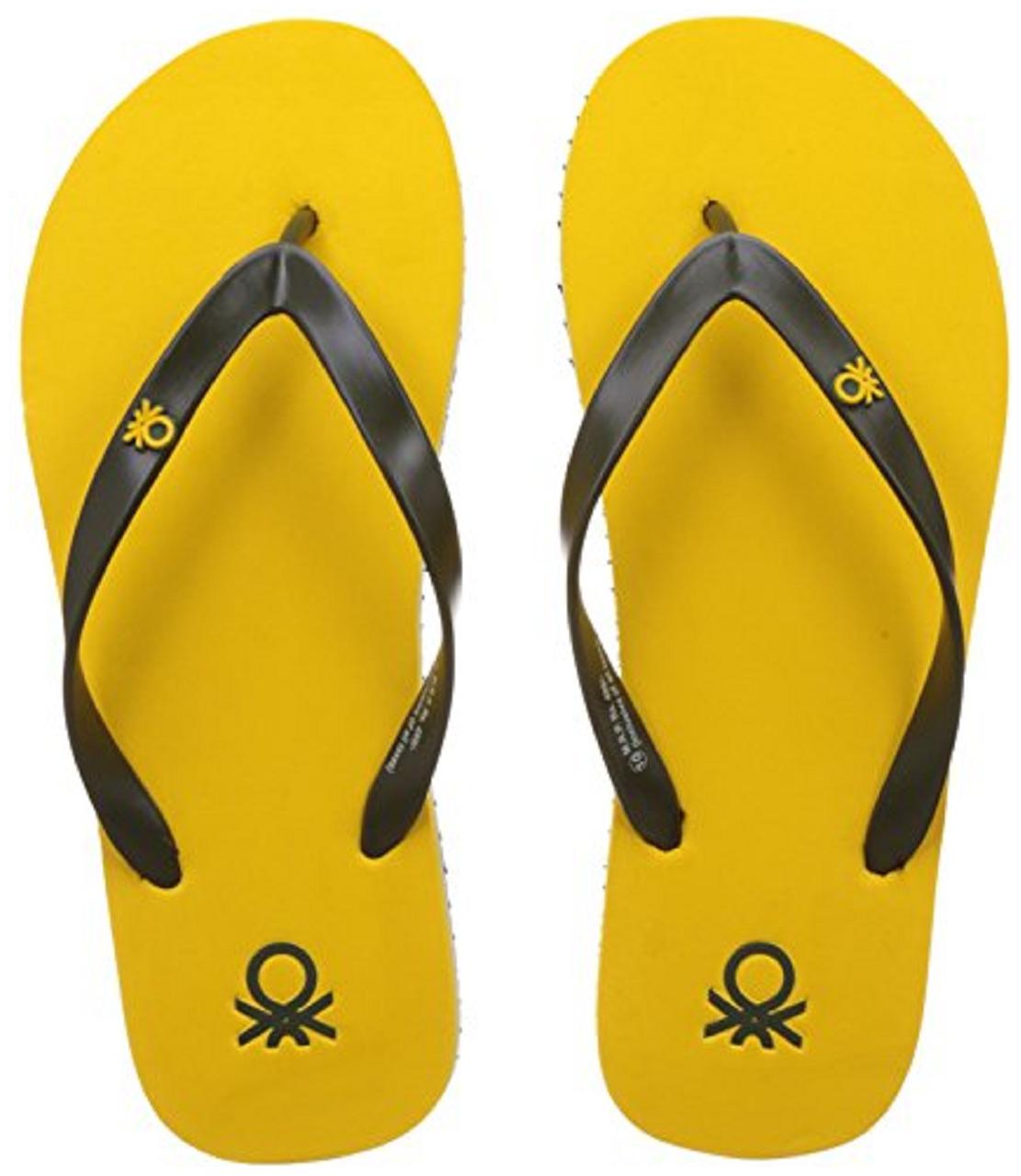 

United Colors Of Benetton Men Yellow Black Flip-Flops - 1 Pair