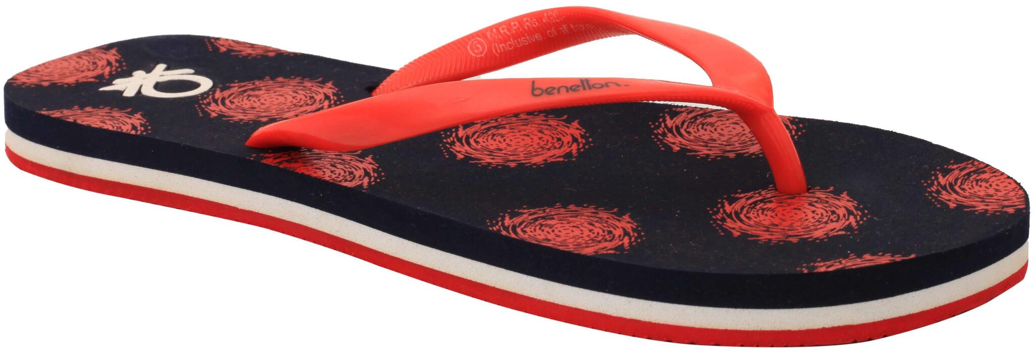 

United Colors Of Benetton Women S Flip Flop Navy Red-8