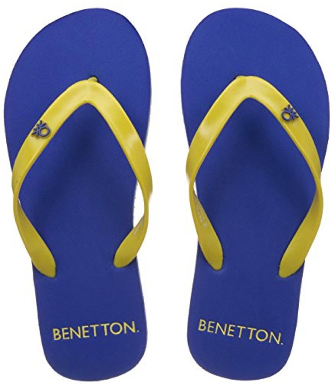 

United Colors Of Benetton Men Blue Yellow Flip-Flops - 1 Pair