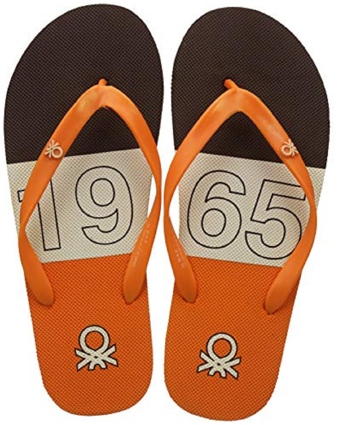 

United Colors Of Benetton Men Brown Orange Flip-Flops - 1 Pair