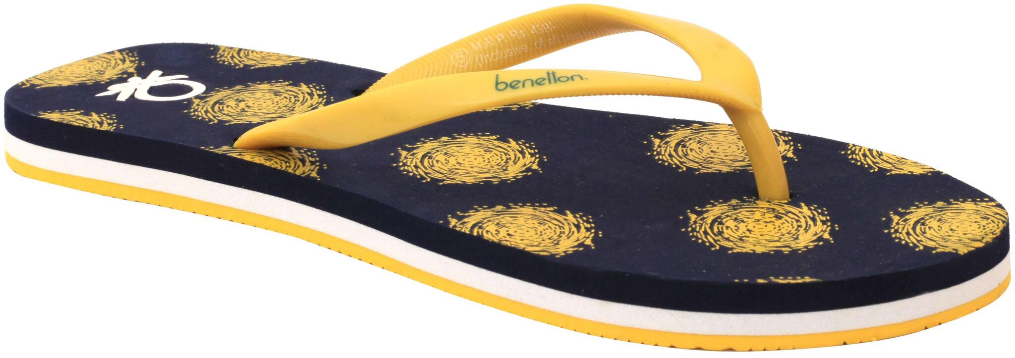 

United Colors Of Benetton Women S Flip Flop Navy Yellow-7