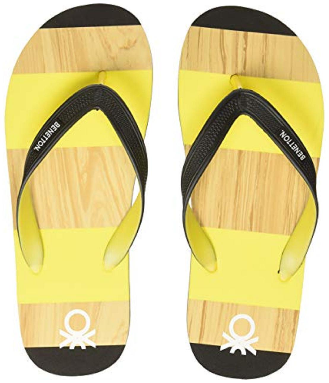 

United Colors Of Benetton Men Yellow Black Flip-Flops - 1 Pair