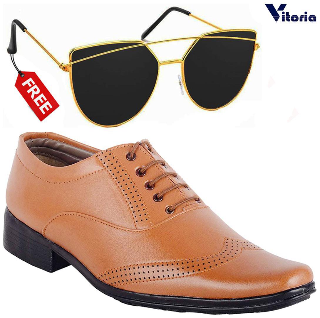 

Vitoria Men Tan Derby Formal Shoes