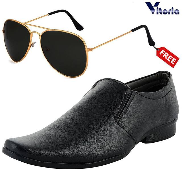 Vitoria Slip-On Formal Shoes For Men ( BLACK )