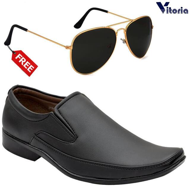 Vitoria Slip-On Formal Shoes For Men ( BLACK )