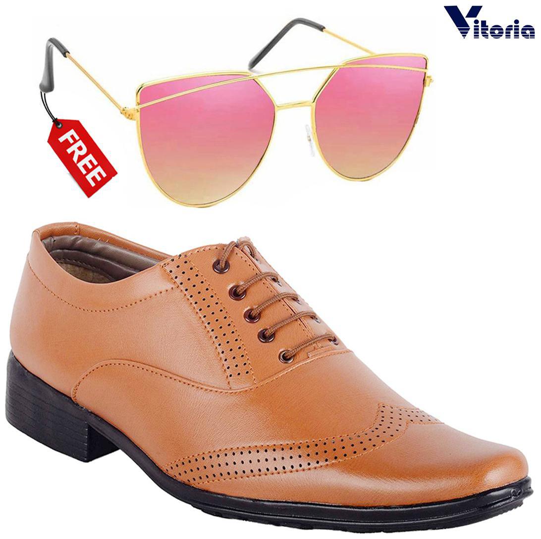 

Vitoria Men Tan Derby Formal Shoes
