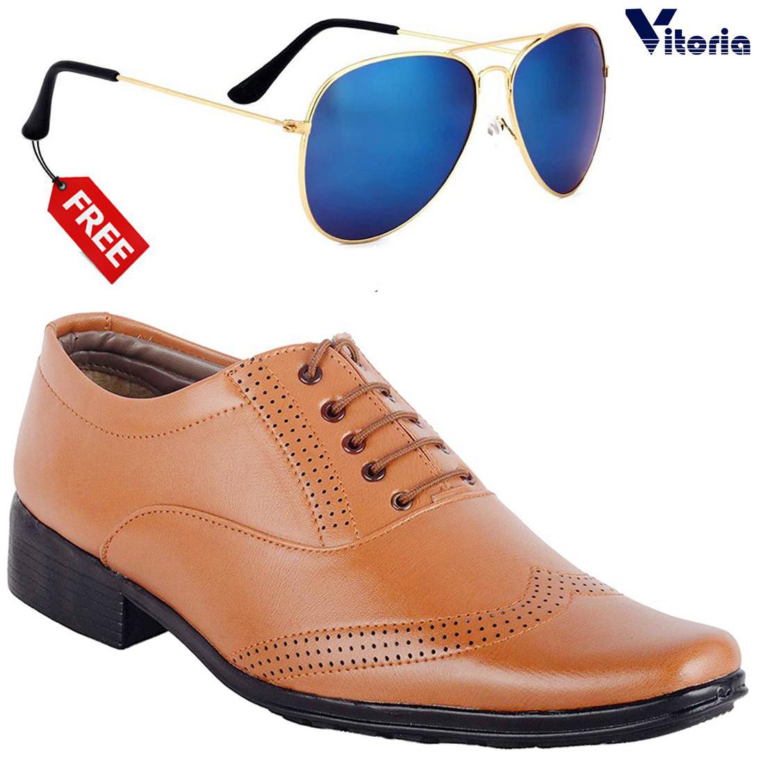 

Vitoria Men Tan Derby Formal Shoes