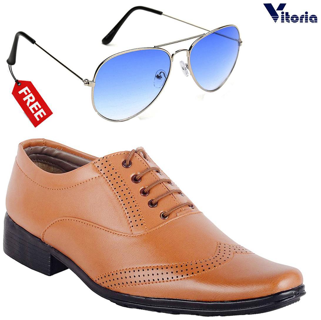 

Vitoria Men Tan Derby Formal Shoes