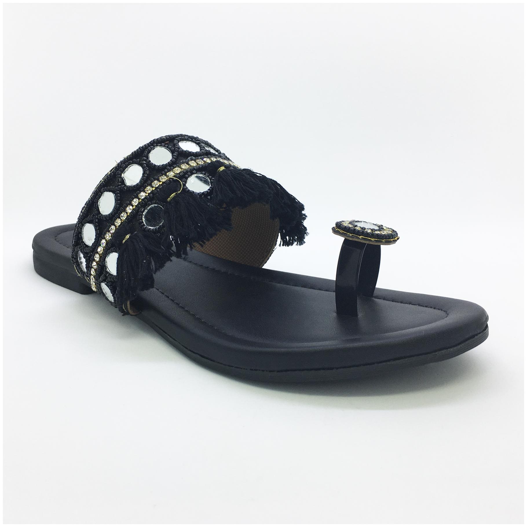 

WALK-N-STYLE Women Black One Toe Flats