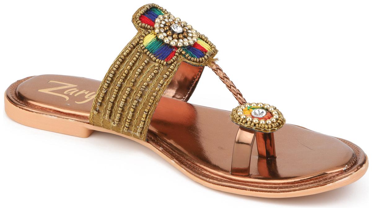 

WALK-N-STYLE Women Brown One Toe Flats