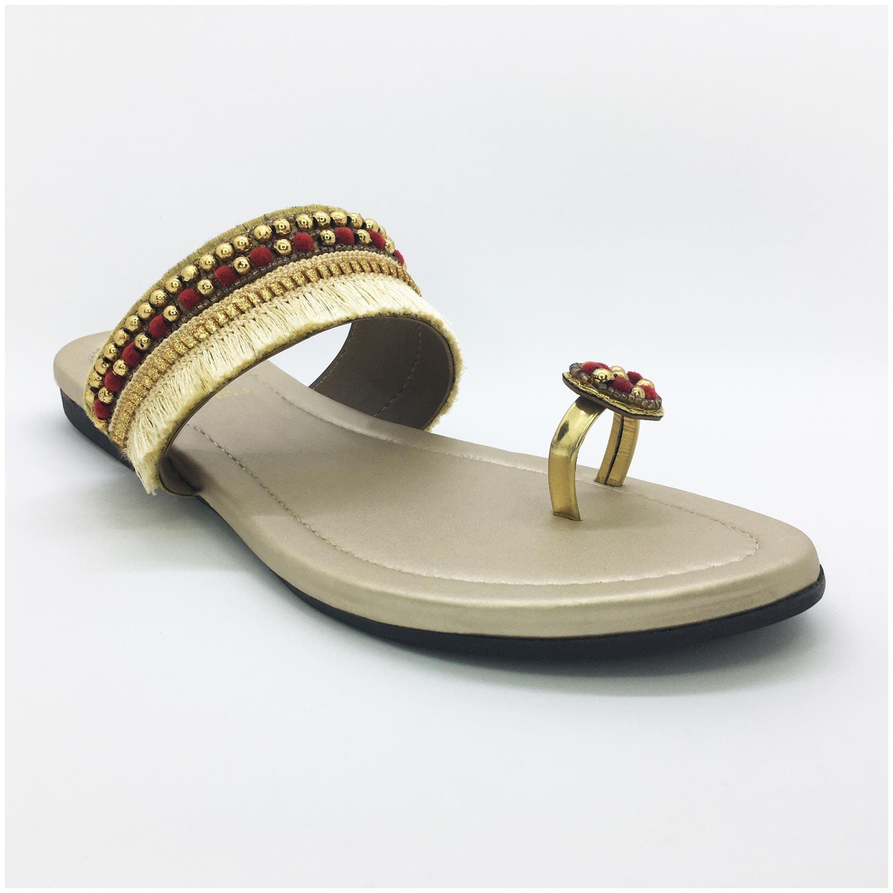 

WALK-N-STYLE Women Gold One Toe Flats