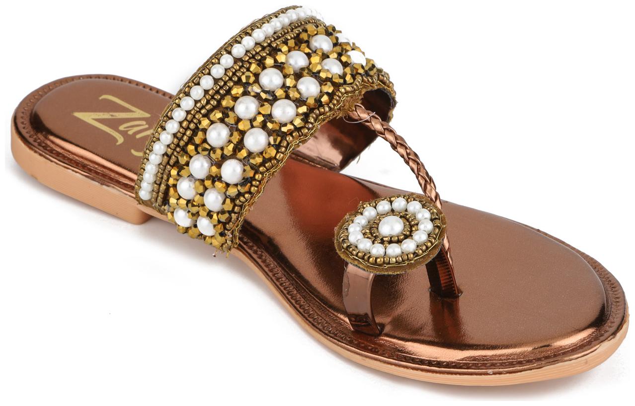 

WALK-N-STYLE Women Brown One Toe Flats