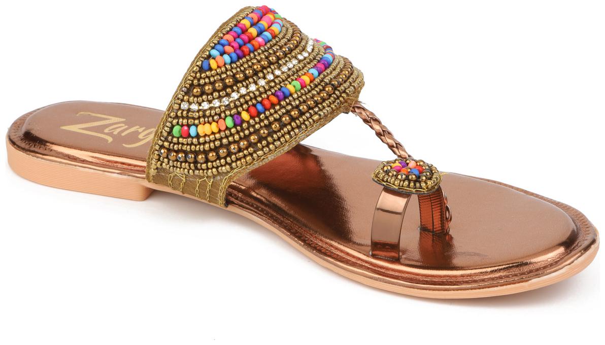

WALK-N-STYLE Women Brown One Toe Flats