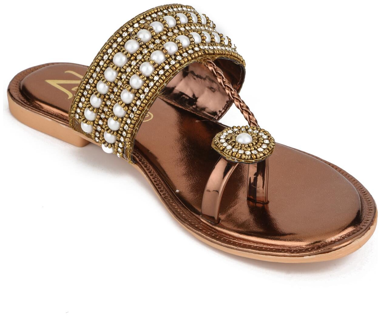 

WALK-N-STYLE Women Brown One Toe Flats