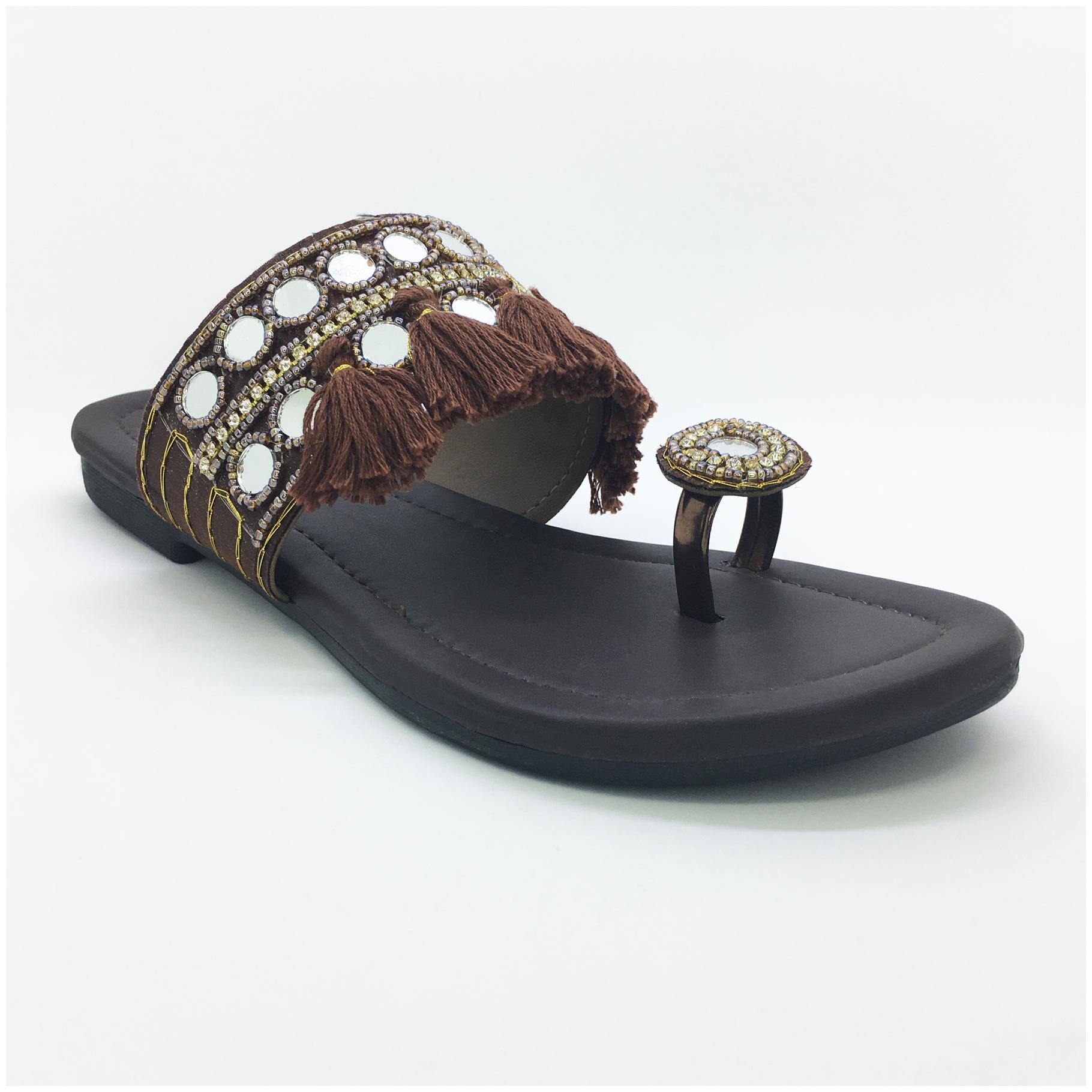 

WALK-N-STYLE Women Brown One Toe Flats